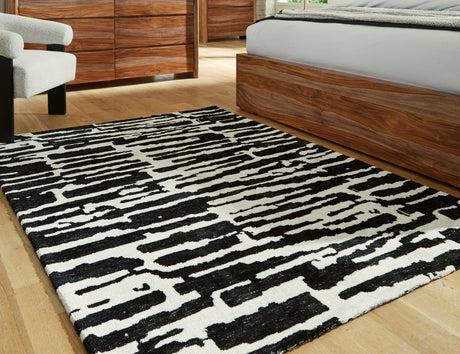 Bramshaw Black Ivory Medium Rug front view