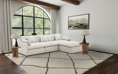 Hobson 4-piece ivory upholstered modular sectional sofa main view