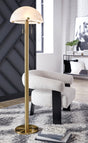 Tobbinsen brass finish floor lamp front view