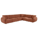 Elysia 6-piece modular sectional sofa coral chenille side view