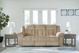Tip-Off Wheat Chenille Power Reclining Sofa front angled view