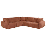 Elysia 5-piece coral chenille modular sectional sofa main view