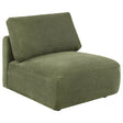 Elysia Green Chenille Upholstered Modular Armless Chair front view