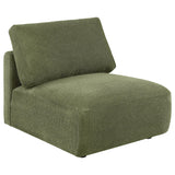 Elysia Green Chenille Upholstered Modular Armless Chair front view