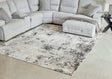 Langwell black gray white large area rug full view