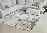 Langwell black gray white large area rug full view