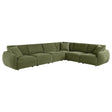 Elysia 6-piece green chenille modular sectional sofa front view