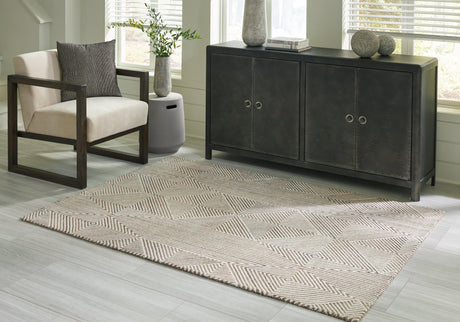 Jadott Beige Brown Medium Rug front view