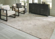 Jadott Beige Brown Large Rug top view with geometric pattern