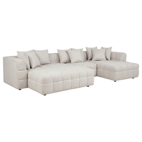 Amara 4-Piece Upholstered Sectional Sofa cement fabric main view