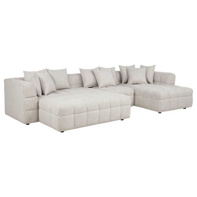 Amara 4-Piece Upholstered Sectional Sofa cement fabric main view