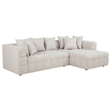 Main view of Amara 2-piece upholstered sectional sofa in cement fabric