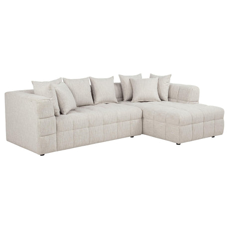 Main view of Amara 2-piece upholstered sectional sofa in cement fabric
