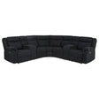 Hagen Upholstered Power Reclining Sectional Sofa Steel Grey, front angle