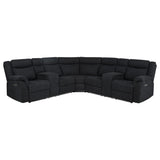 Hagen Upholstered Power Reclining Sectional Sofa Steel Grey, front angle