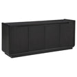 Leandro 72-inch Burnished Black 4-Door TV Stand Front