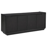 Leandro 72-inch Burnished Black 4-Door TV Stand Front
