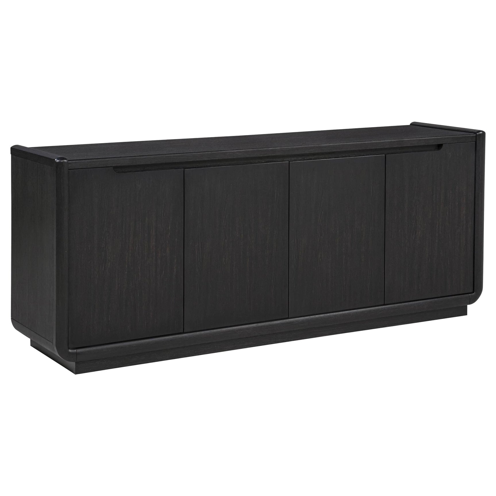Leandro 72-inch Burnished Black 4-Door TV Stand Front