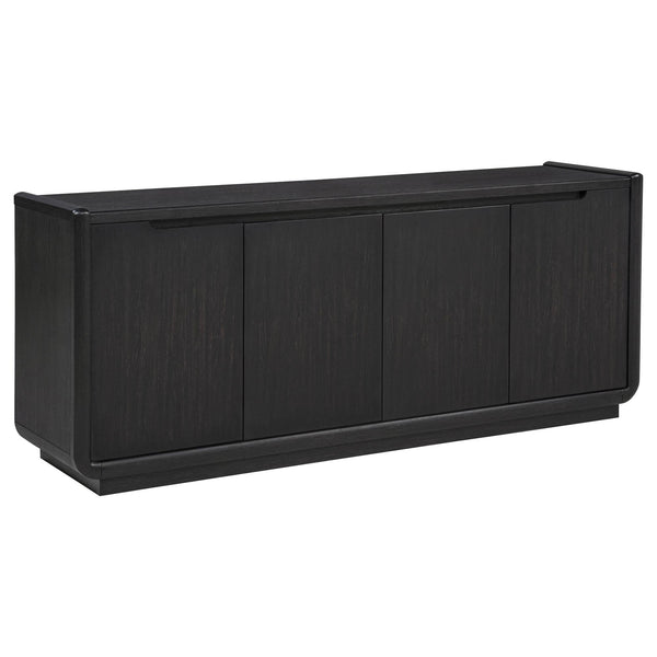 Leandro 72-inch Burnished Black 4-Door TV Stand Front