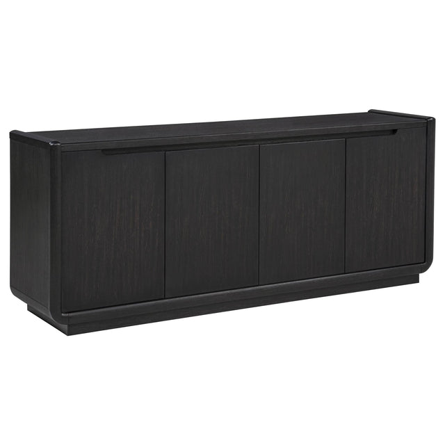 Leandro 72-inch Burnished Black 4-Door TV Stand Front