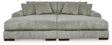 Front view of Lindyn Fog sectional sofa with right arm chaise
