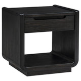 Leandro 1-drawer Wood Occasional Side End Table Burnished Black front view