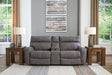 Next-Gen Durapella Slate 3-piece power reclining sectional loveseat with console - front angle