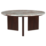 Jenna 35-inch Round Marble Top Coffee Table showing top view