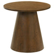 Franklin Round Wood Pedestal Side End Table front view