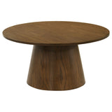 Franklin 36-inch round pedestal coffee table top view