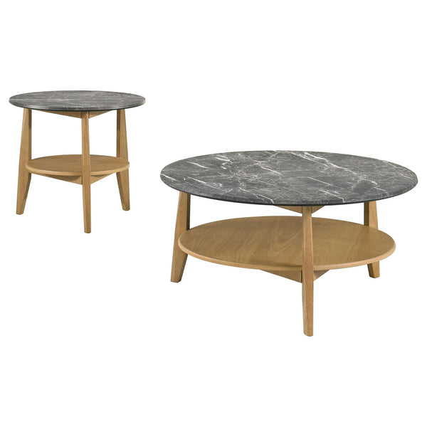 Bradley 2-piece round SmartTop coffee and end table set, front view
