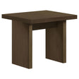 Decker Square Walnut Side End Table angled view showing walnut finish and solid panels