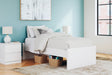 Onita White Twin Platform Bed, front view