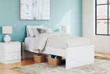 Onita White Twin Platform Bed, front view