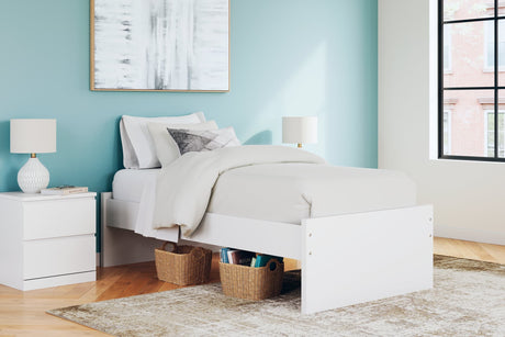 Onita White Twin Platform Bed, front view