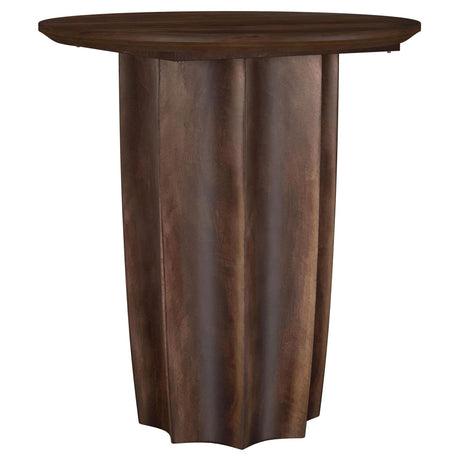 Cayenne solid mango wood accent side end table walnut angled front view
