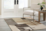 Kencher Beige Brown Medium Rug front angle