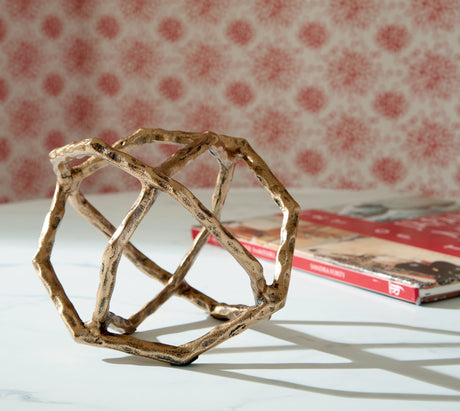 Laddington sculpture set with antique brass finish, front angle