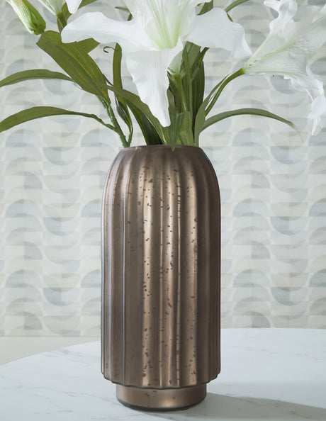 Briarcott brown mercury glass vase front view
