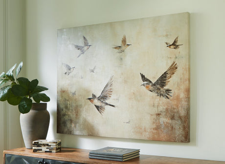Collmund gray brown wall art canvas front view