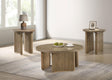 Adina 3-piece round coffee table with pedestal base