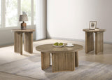 Adina 3-piece round coffee table with pedestal base
