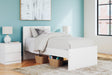 Onita White Twin Panel Platform Bed front angle