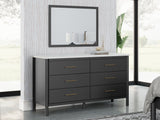 Cadmori Black White Dresser and Mirror front angle