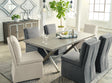 Krystanza Weathered Gray Dining Table, front view