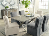 Krystanza Weathered Gray Dining Table, front view