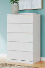Onita White Chest of Drawers front view