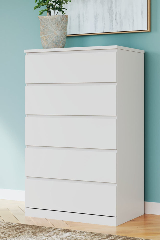 Onita White Chest of Drawers front view