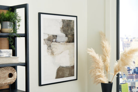 Aldricton Brown White Abstract Wall Art front view