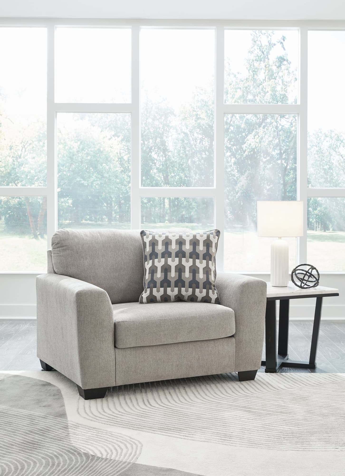 Avenal Park Flannel Chenille Oversized Chair front angle